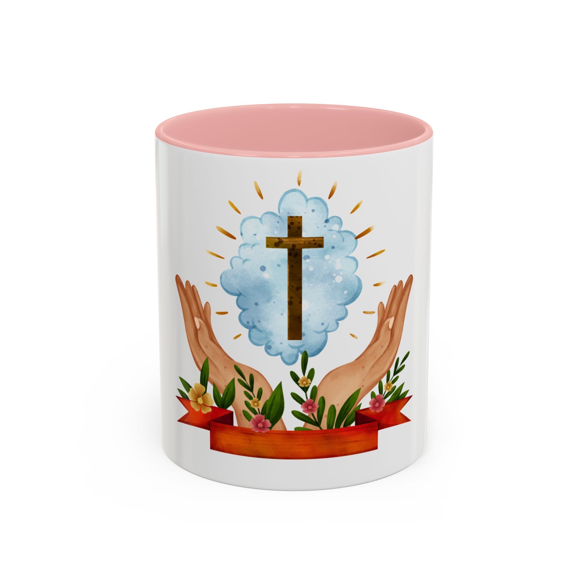 Praying Hands With Cross Mug