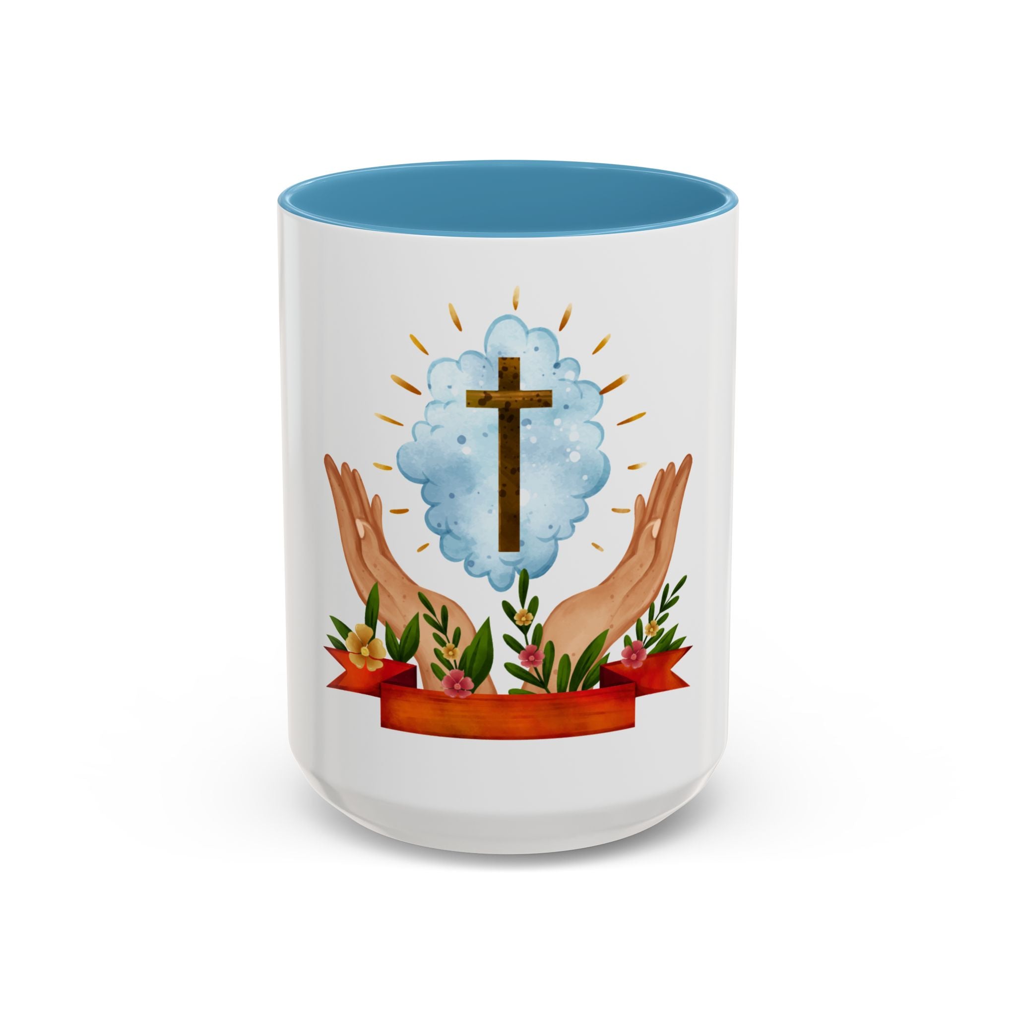 Praying Hands With Cross Mug
