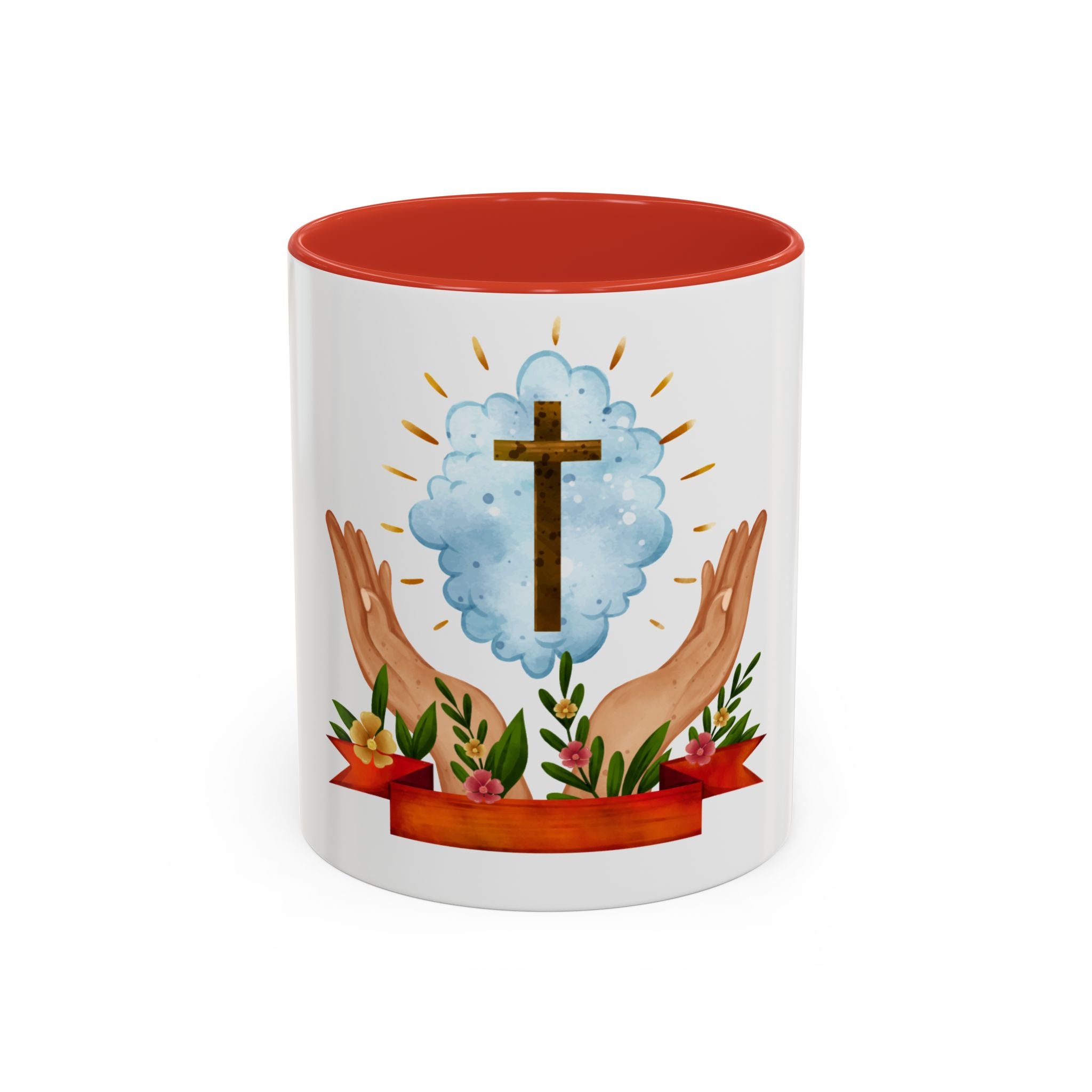 Praying Hands With Cross Mug