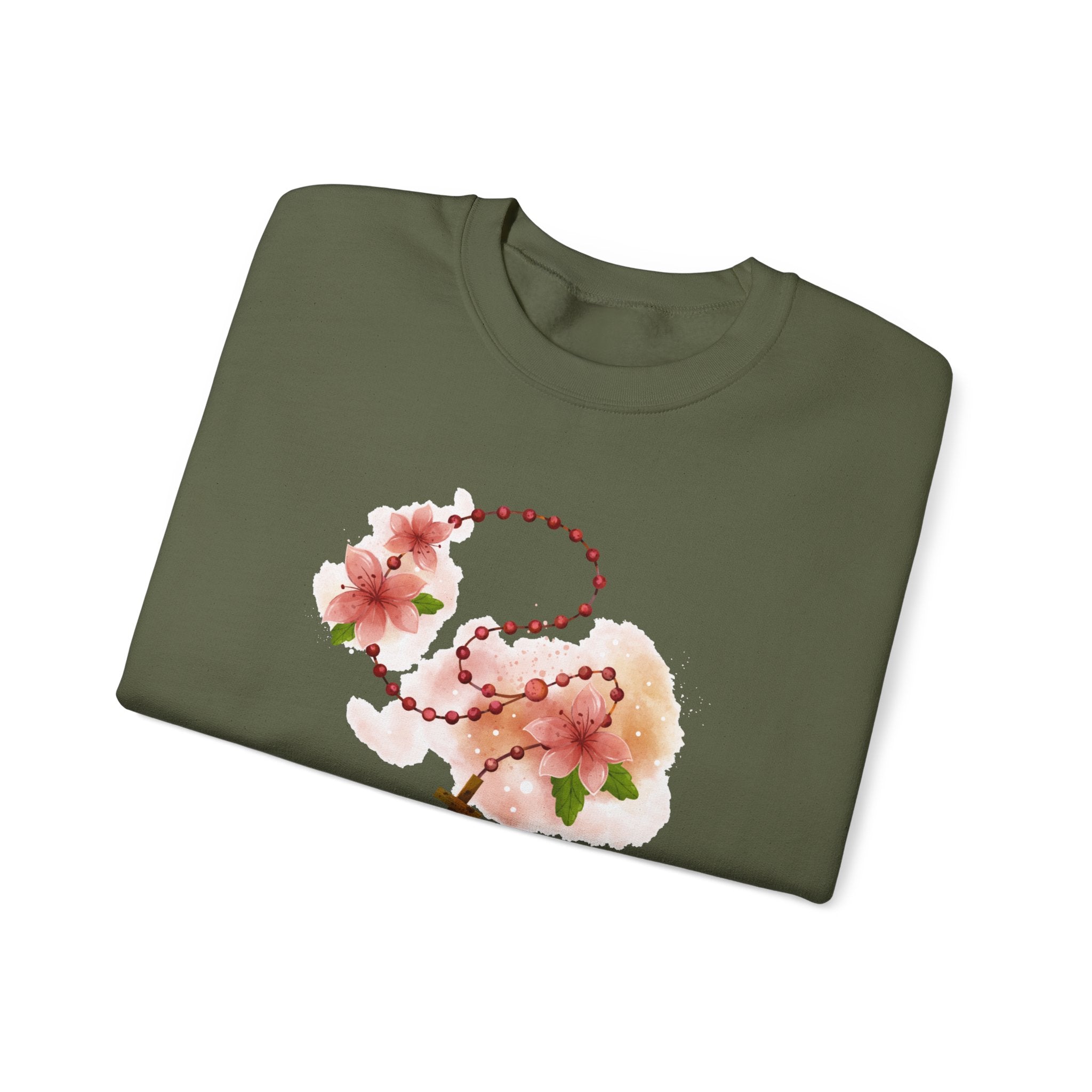 Cherry Blossom With Cross Sweatshirt