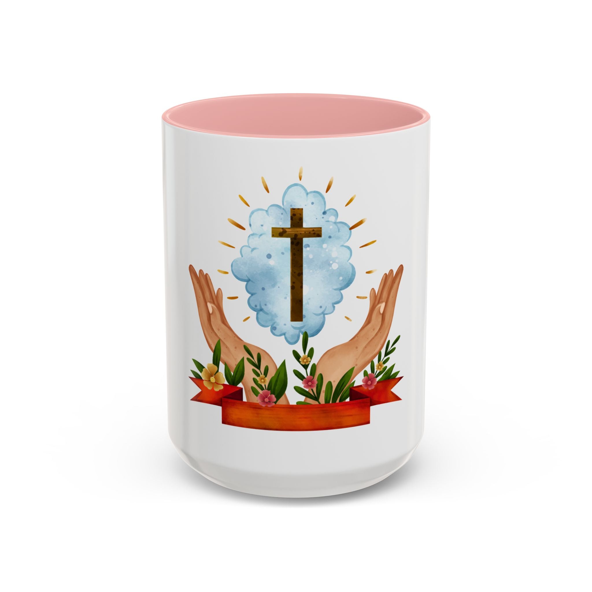 Praying Hands With Cross Mug