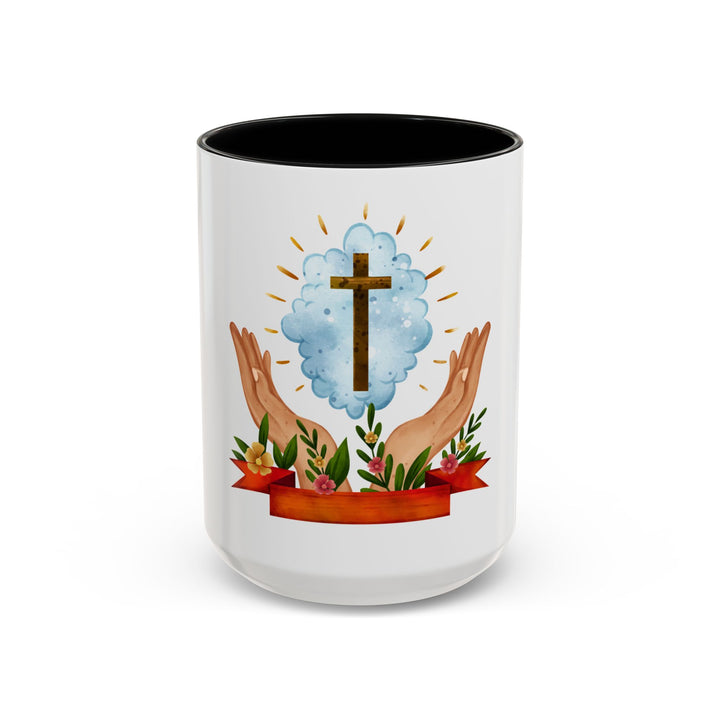 Praying Hands With Cross Mug