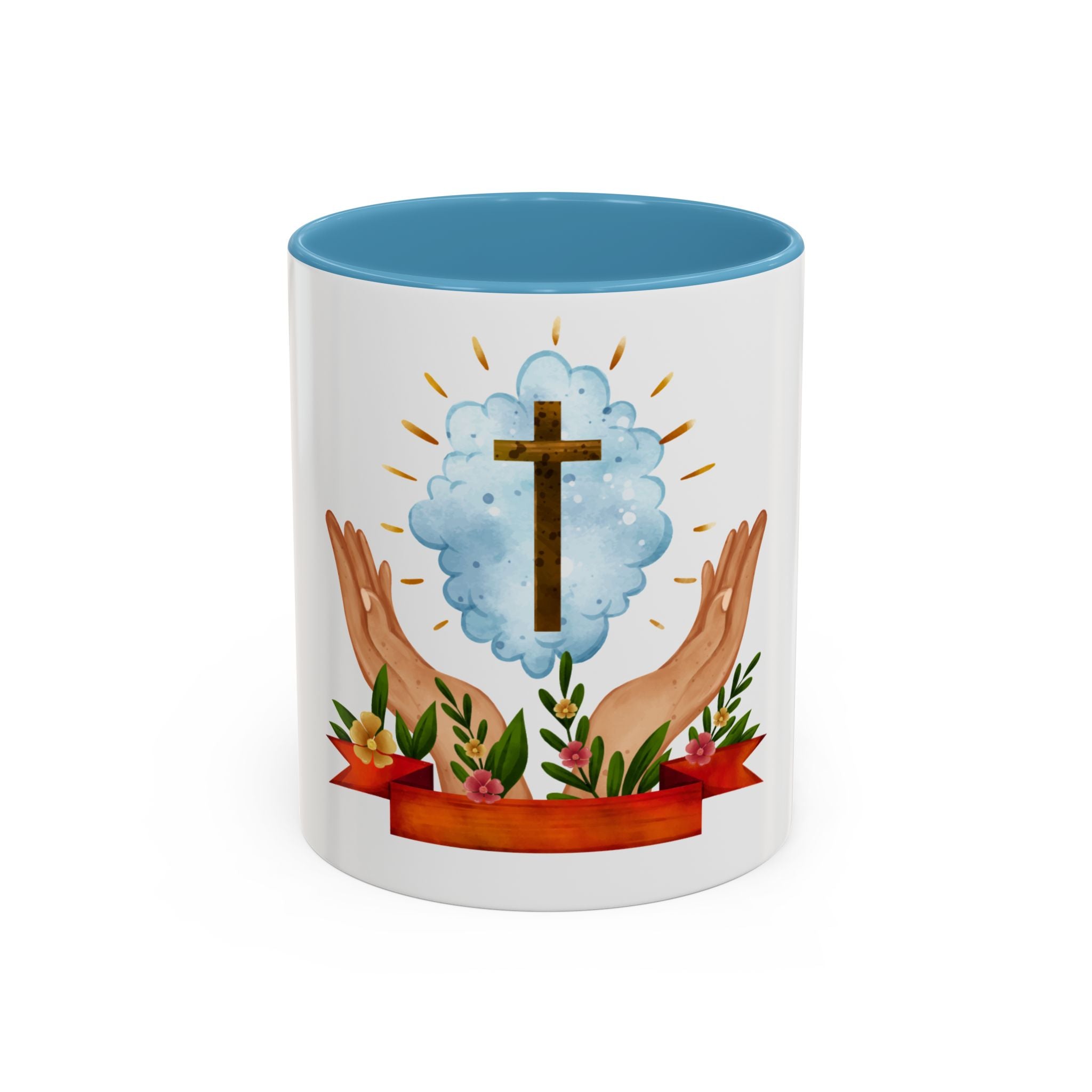 Praying Hands With Cross Mug