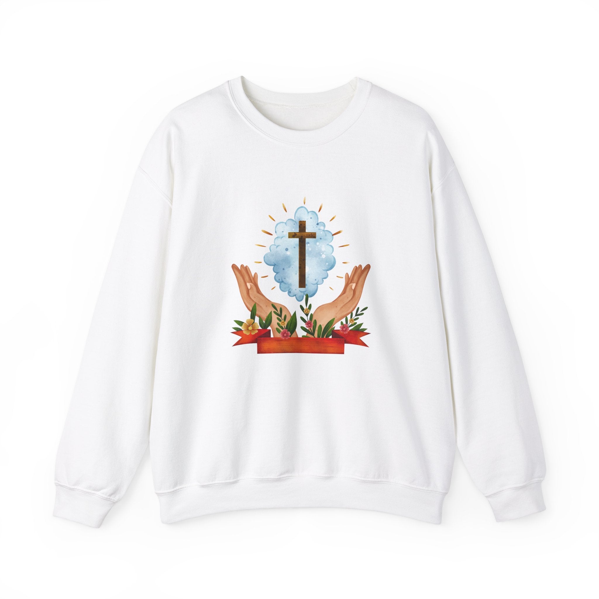 Praying Hands With Cross  Sweatshirt