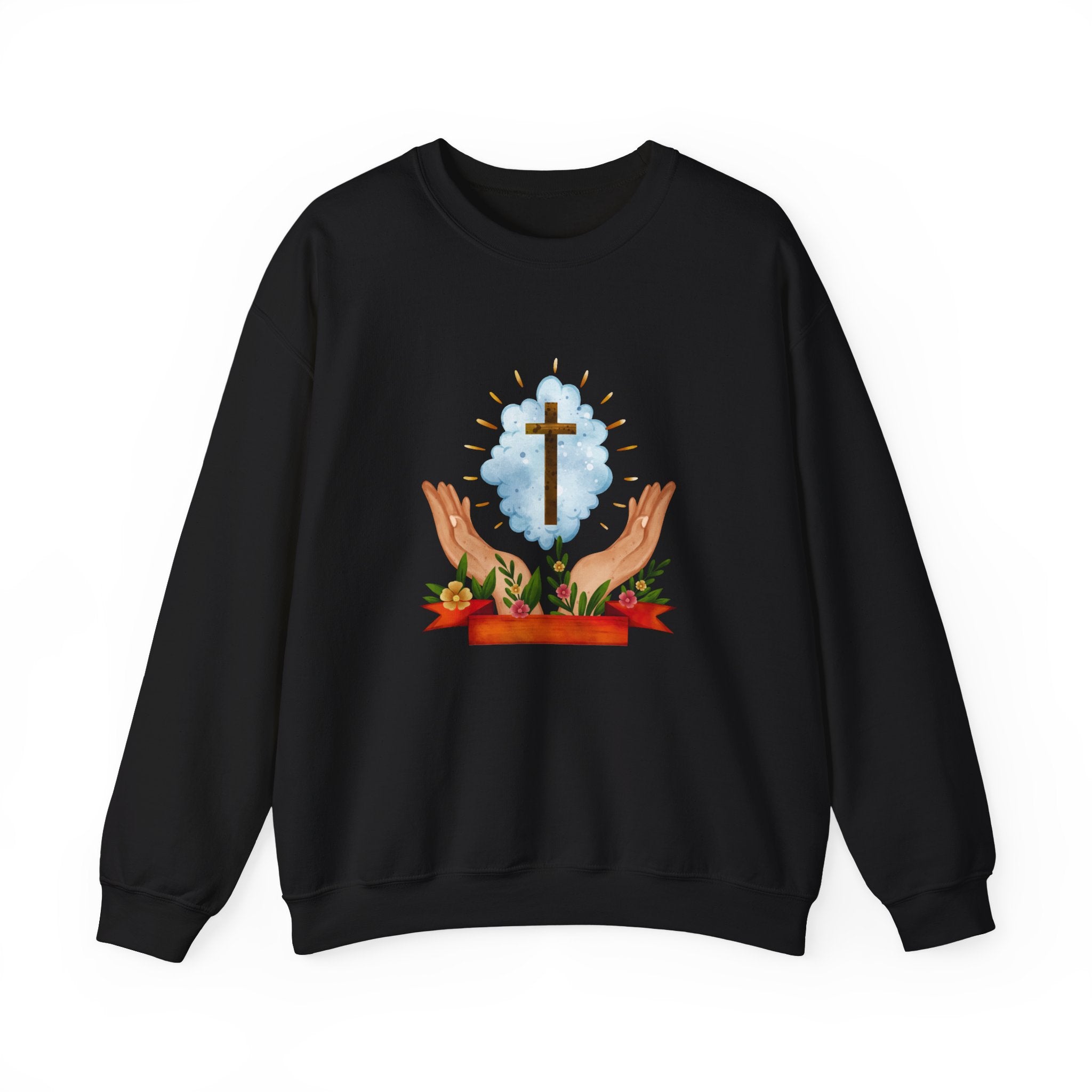 Praying Hands With Cross  Sweatshirt