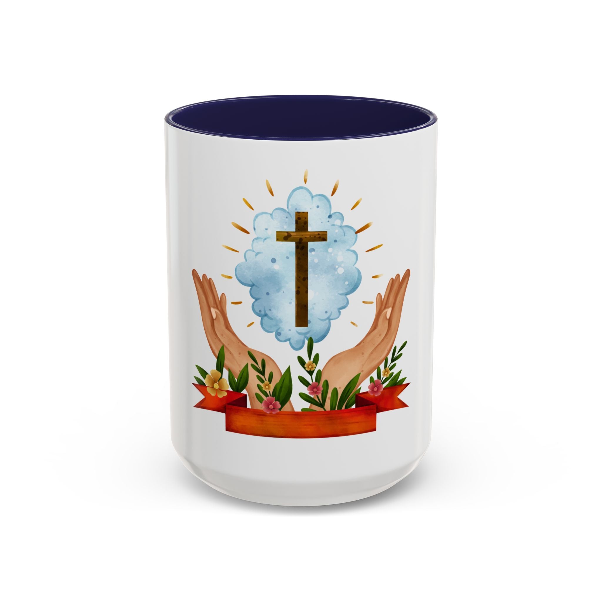 Praying Hands With Cross Mug