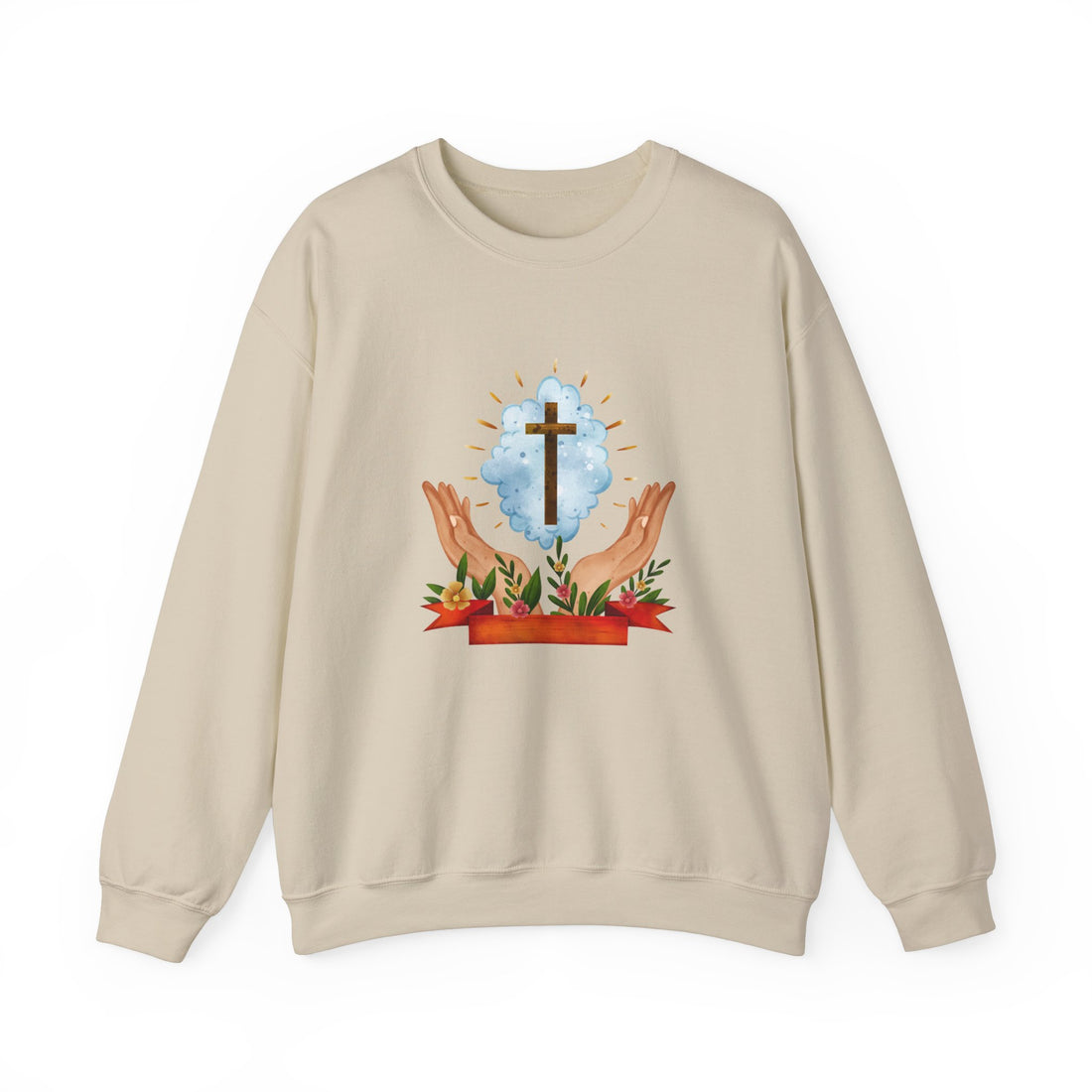 Praying Hands With Cross  Sweatshirt