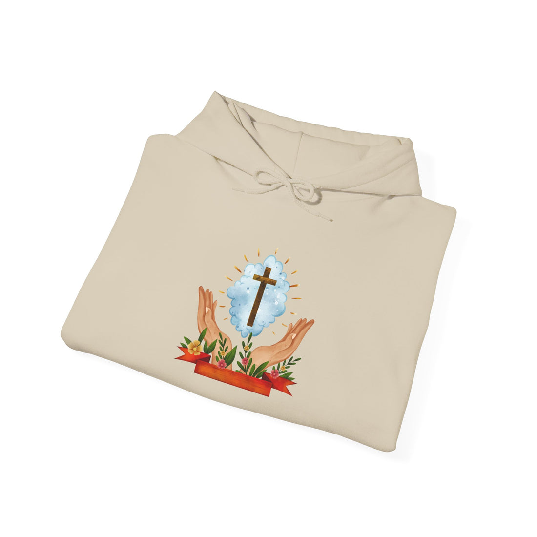 Praying Hands With Cross Unisex Hoodies