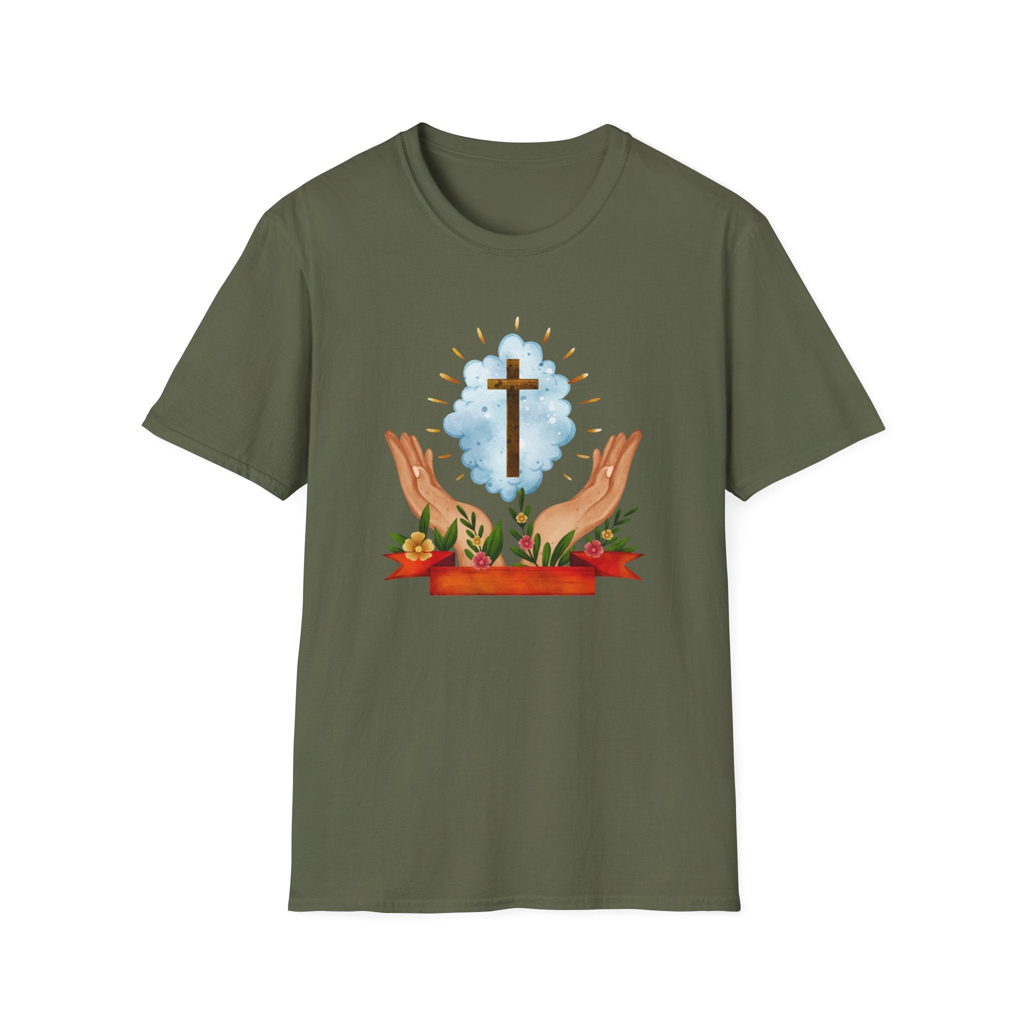 Praying Hands With Cross Unisex T-Shirt